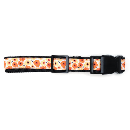 Fleurs Dog Collar – Yellow & Pink, Sizes XS–XL