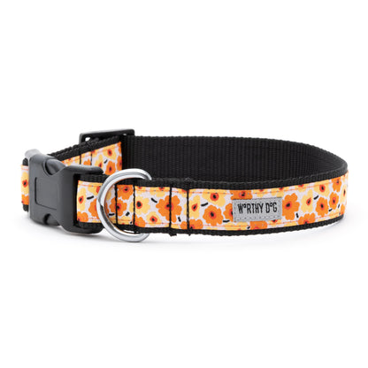 Fleurs Dog Collar – Yellow & Pink, Sizes XS–XL