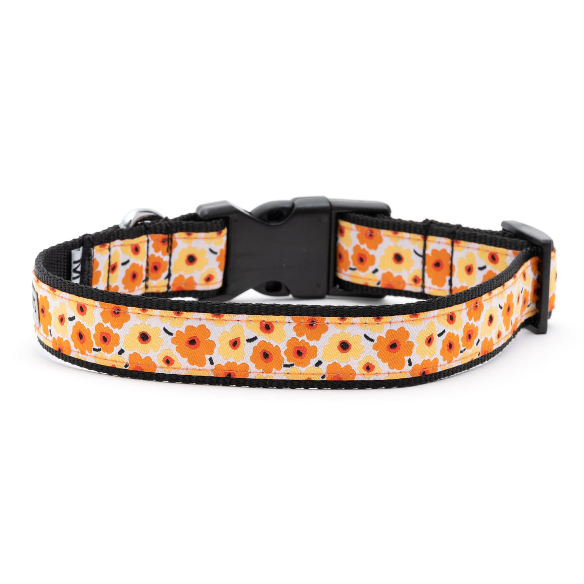 Fleurs Dog Collar – Yellow & Pink, Sizes XS–XL
