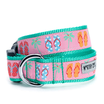 Flip Flops Dog Collar – Pink, Sizes XS–XL