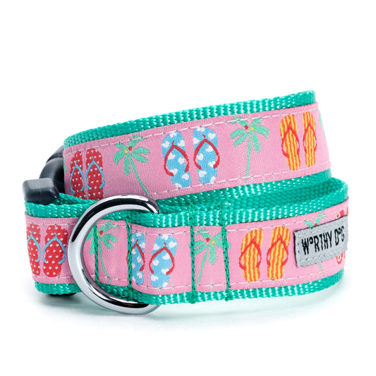 Flip Flops Dog Collar – Pink, Sizes XS–XL