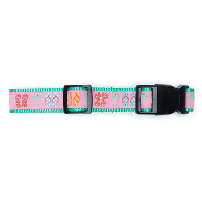 Flip Flops Dog Collar – Pink, Sizes XS–XL