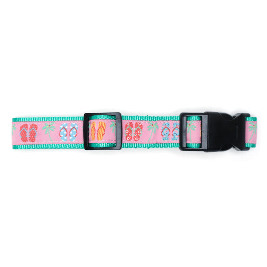 Flip Flops Dog Collar – Pink, Sizes XS–XL