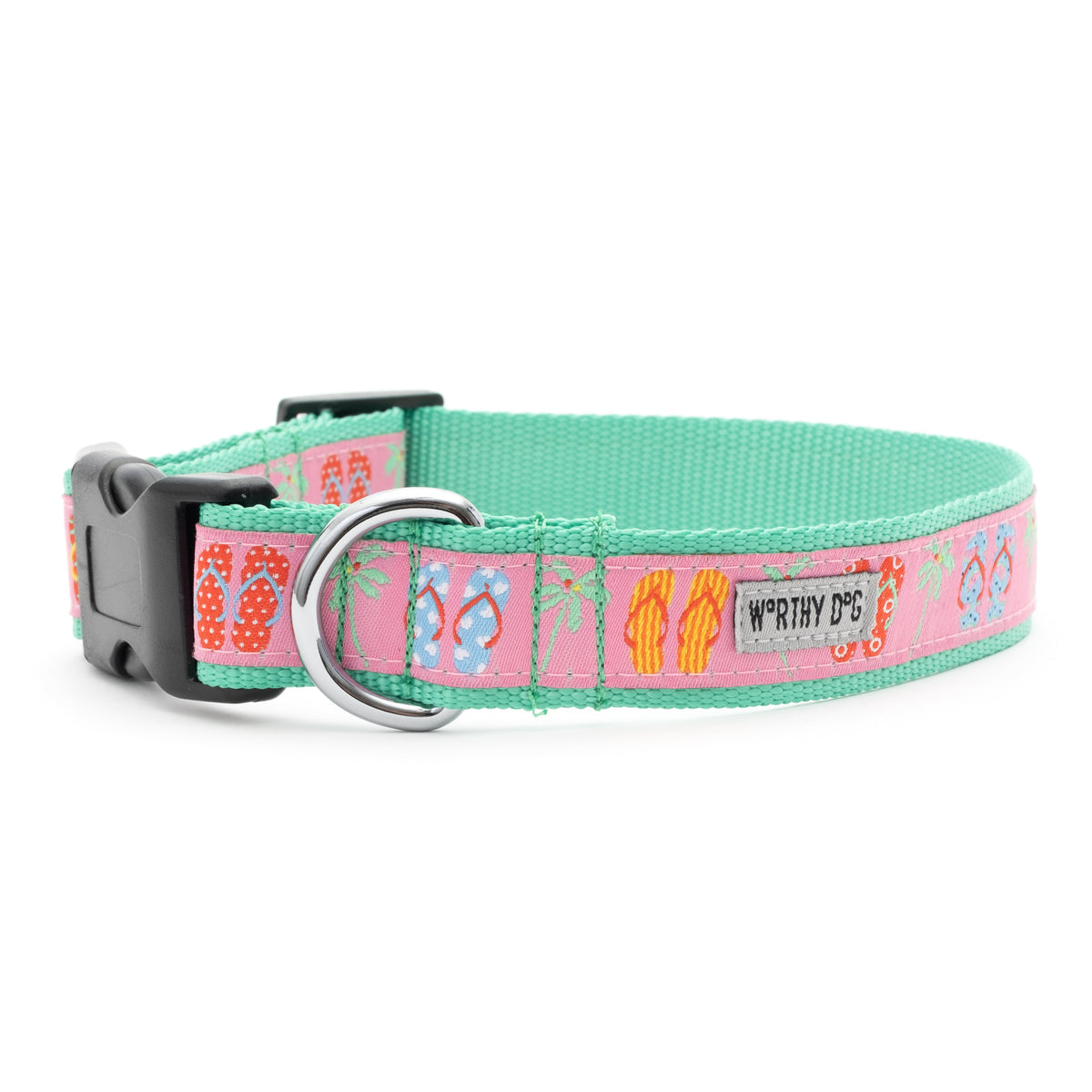 Flip Flops Dog Collar – Pink, Sizes XS–XL