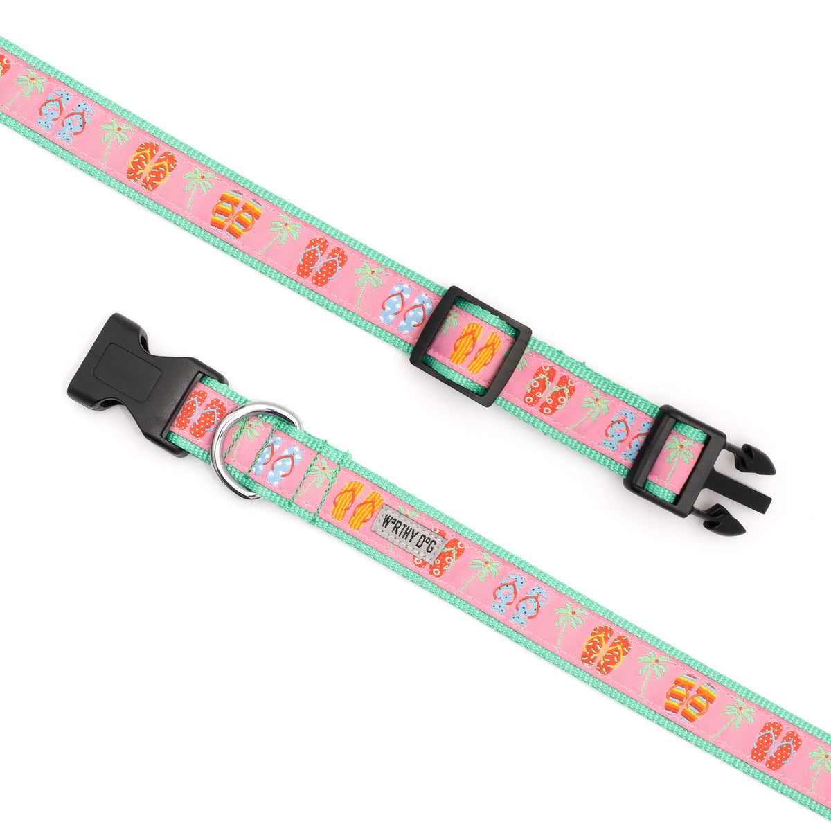 Flip Flops Dog Collar – Pink, Sizes XS–XL