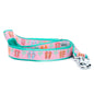 Pink Flip Flops Nylon Dog Leash — coiled leash