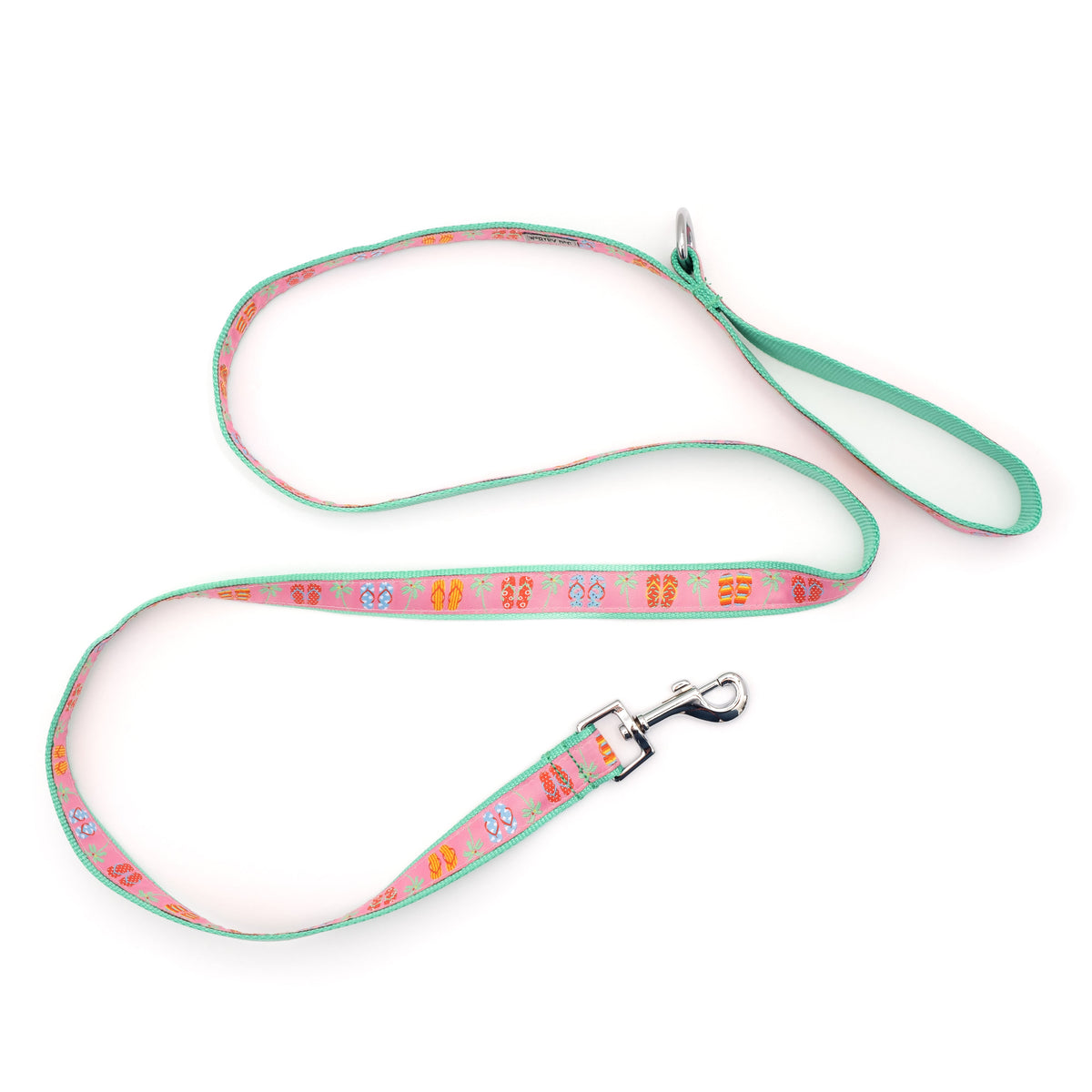 Pink Flip Flops Nylon Dog Leash — extended leash