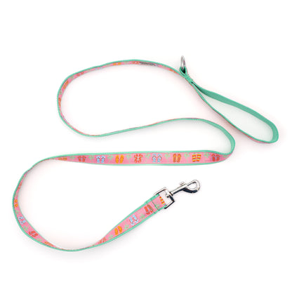 Pink Flip Flops Nylon Dog Leash — extended leash