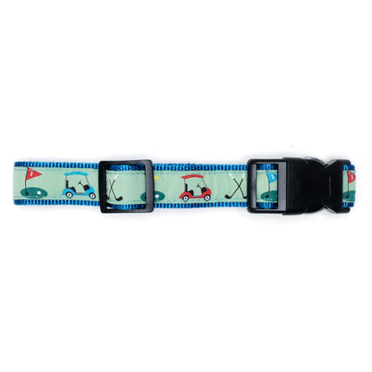 Golf Dog Collar – Green & Pink, Sizes XS–XL