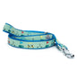 Golf Pattern Nylon Dog Leash — coiled green option