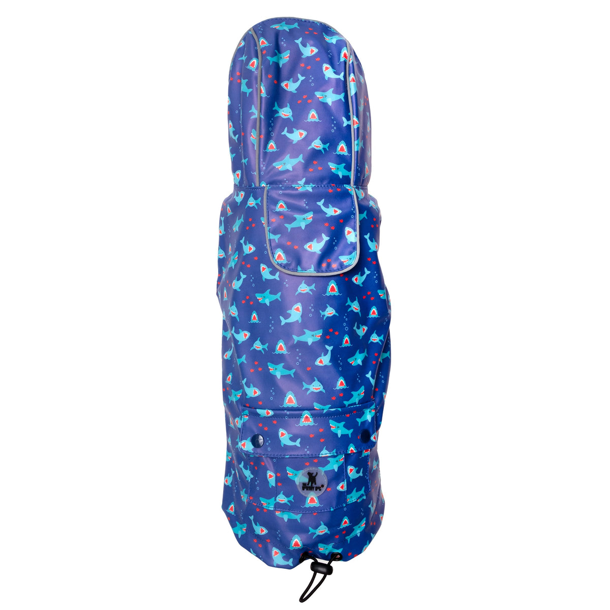 Blue Shark Dog Raincoat, blue, main product view