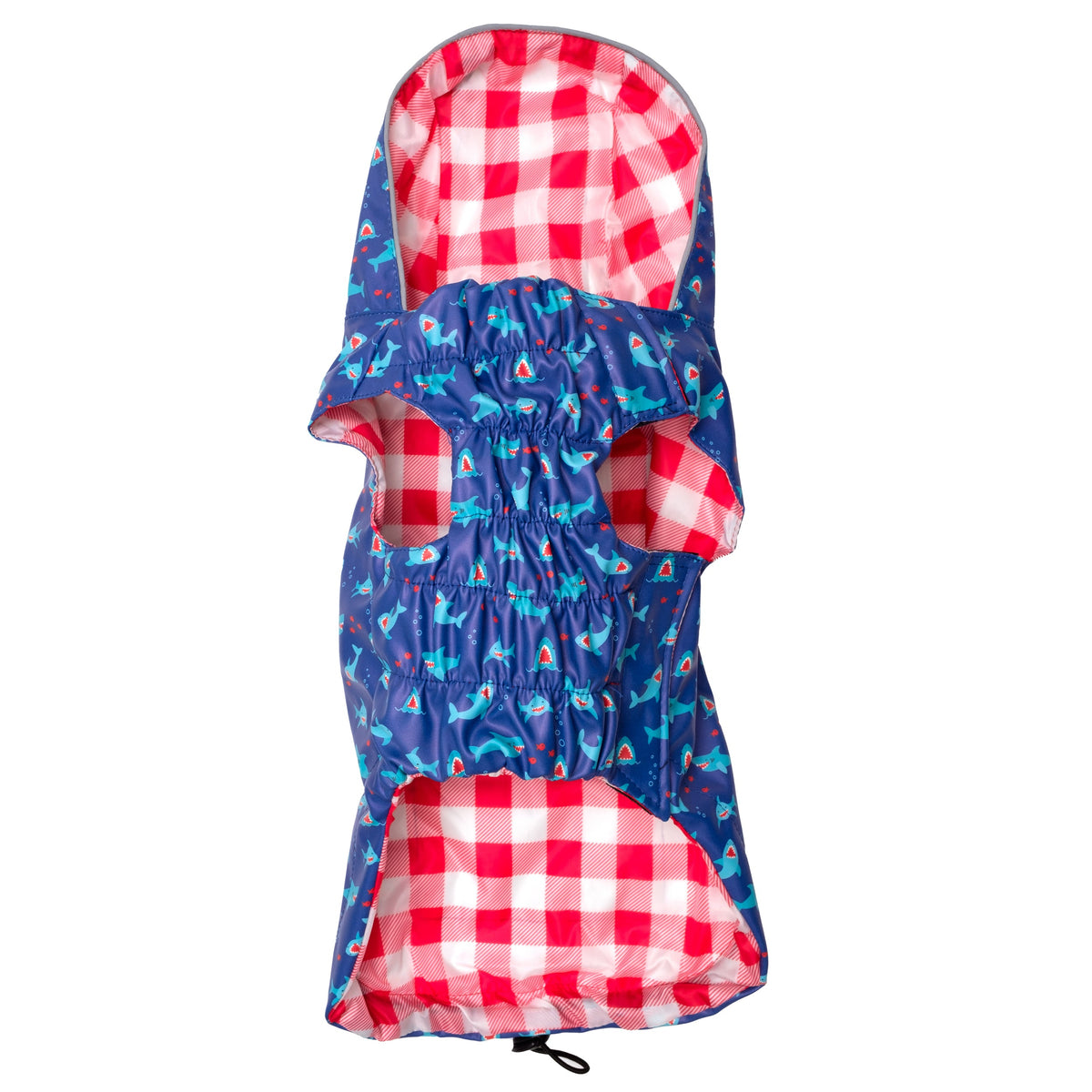 Blue Shark Dog Raincoat, blue, product view 3