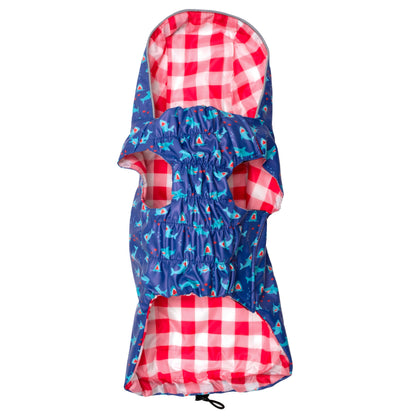 Blue Shark Dog Raincoat, blue, product view 3