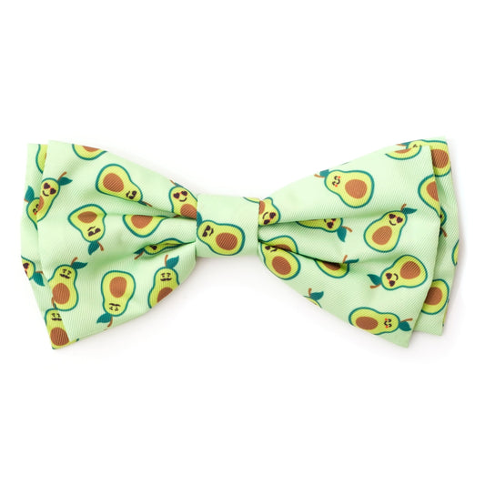 Avocados Dog Bow Tie – Polyester, Green, Sizes S, L