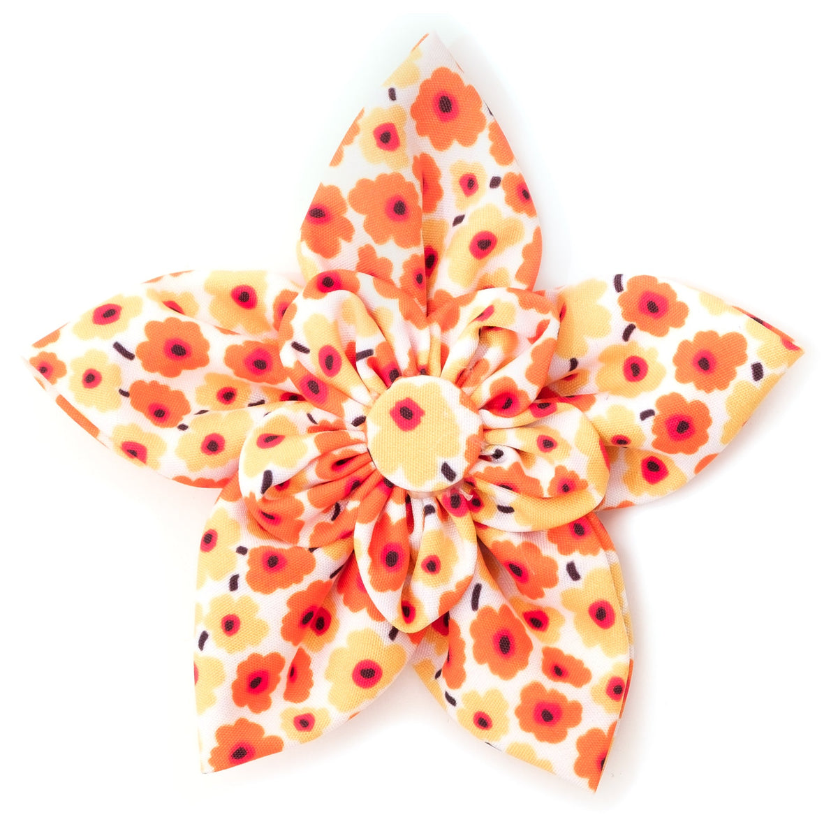 Fleurs Dog Flower – Polyester, Pink & Yellow, Sizes S, L