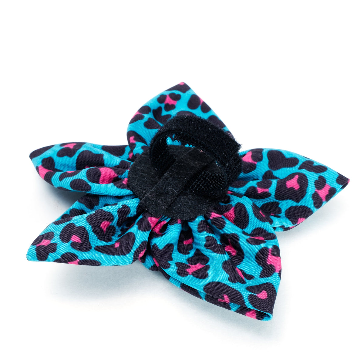 Leopard Dog Flower – Polyester, Tan, Pink & Teal, Sizes S, L