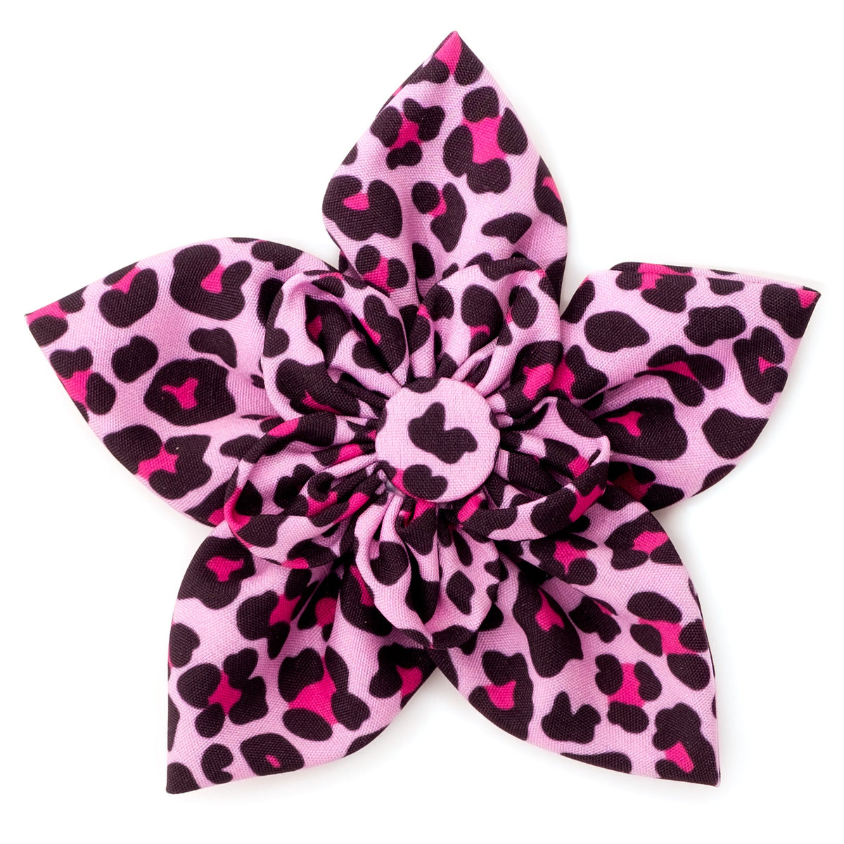 Leopard Dog Flower – Polyester, Tan, Pink & Teal, Sizes S, L