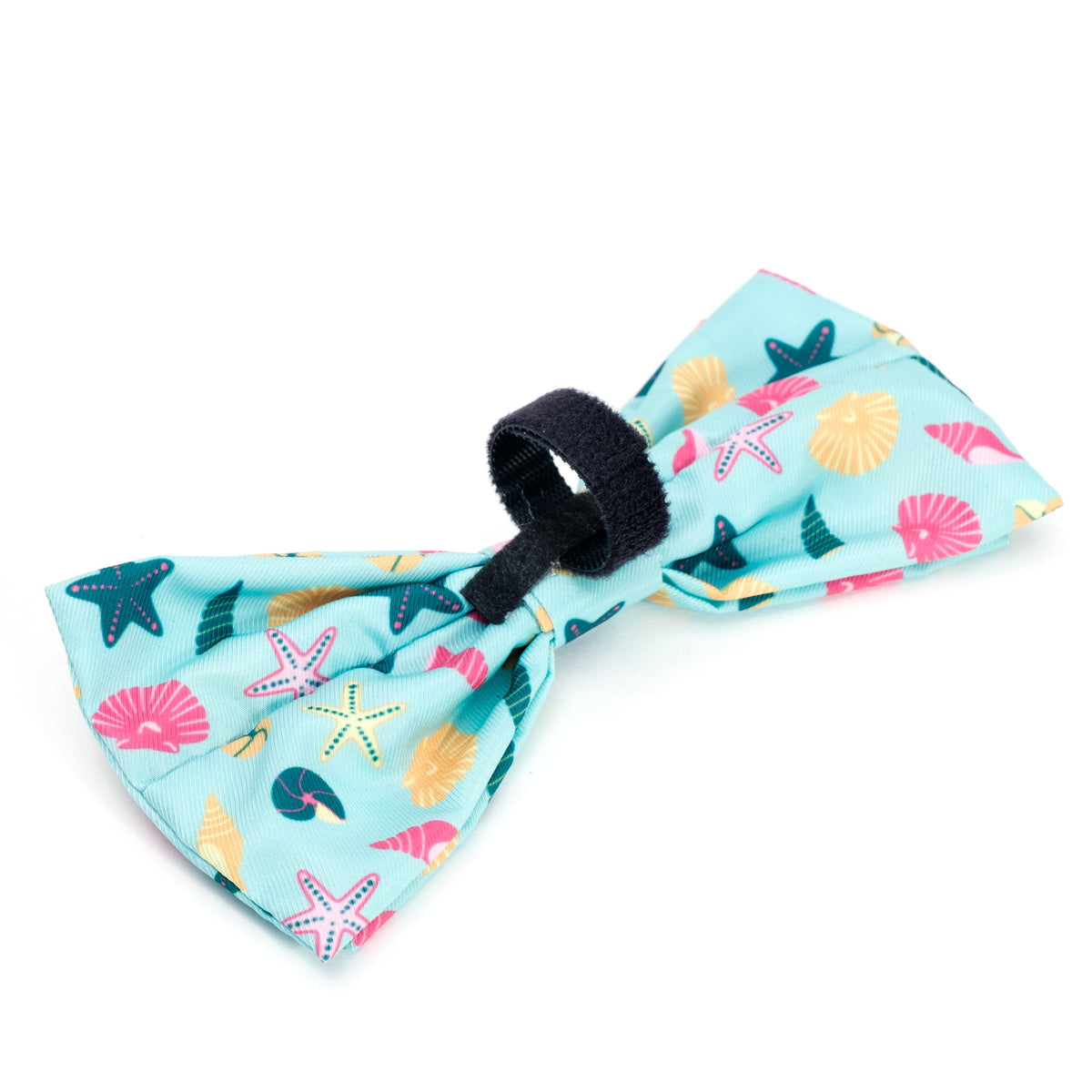 Seashells Dog Bow Tie – Polyester, Teal, Sizes S, L