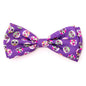 Skeletons Dog Bow Tie – Polyester, Black & Purple, Sizes S, L