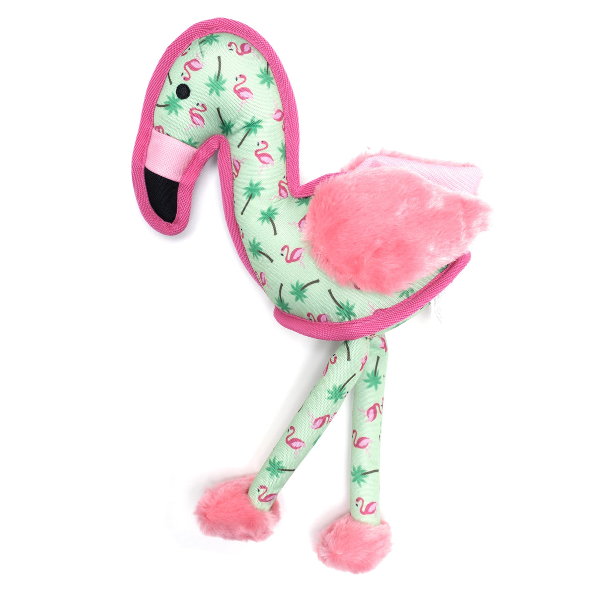 Pink Flamingo Squeaky Dog Toy in pink, main product view