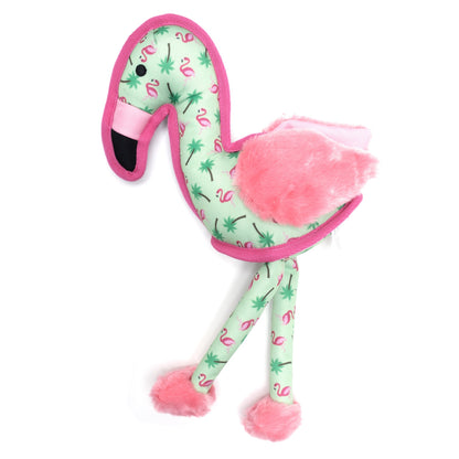 Pink Flamingo Squeaky Dog Toy in pink, main product view