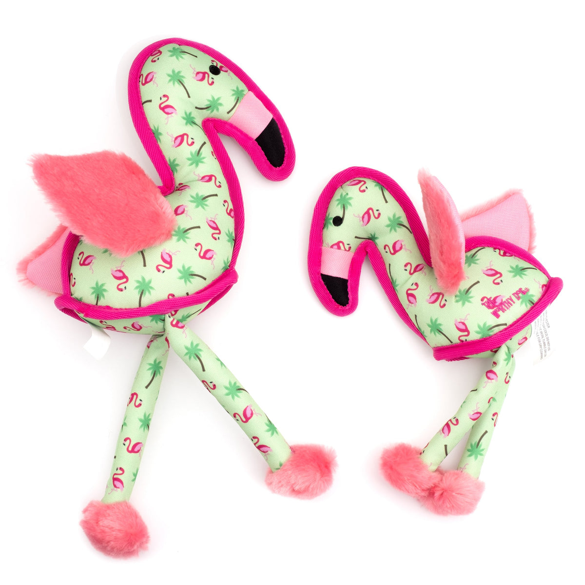 Pink Flamingo Squeaky Dog Toy in pink, product view 3