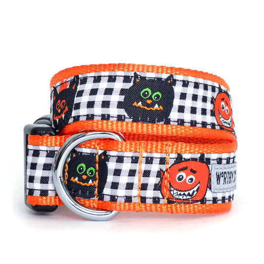 Monster Mash Dog Collar – Black/White Multi, Sizes S–XL