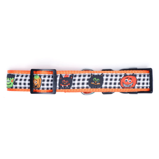 Monster Mash Dog Collar – Black/White Multi, Sizes S–XL