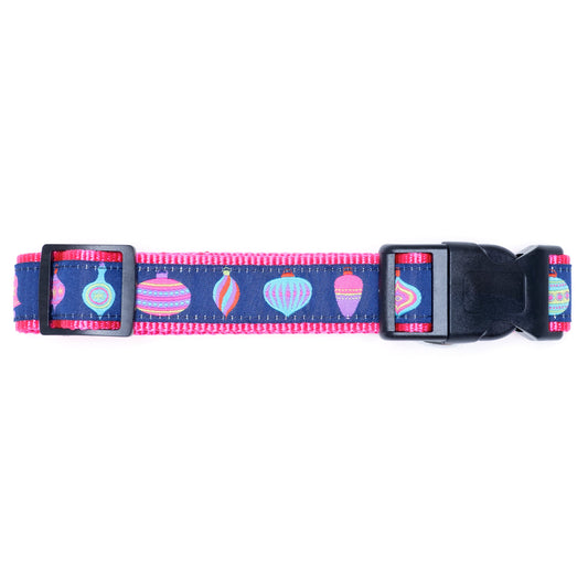 Vintage Ornaments Dog Collar – Navy, Sizes S–XL
