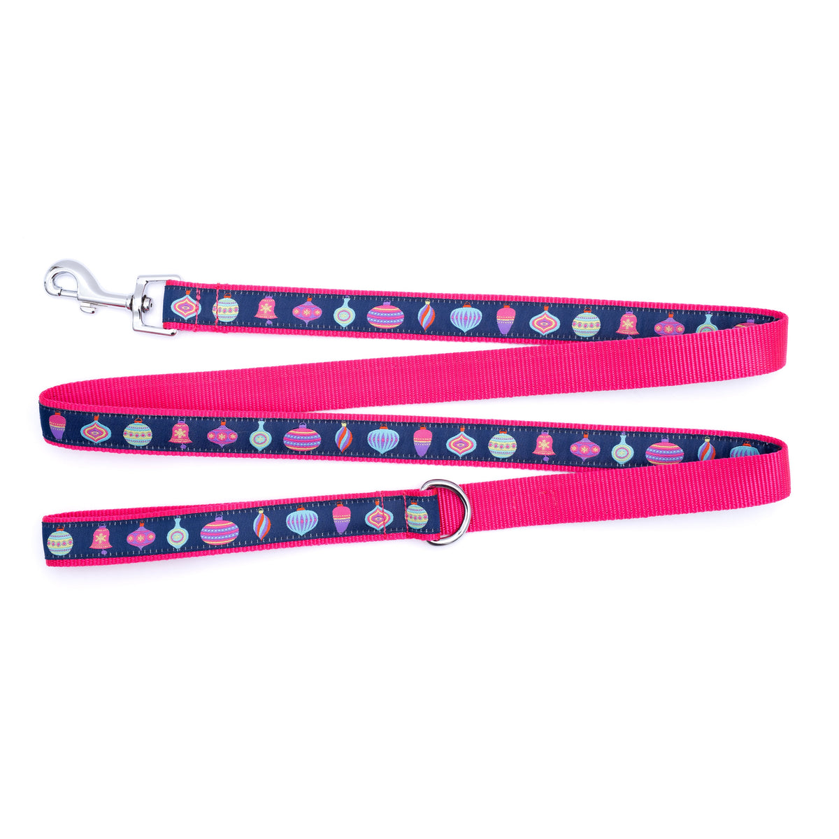 Vintage Ornaments Dog Leash – Navy, Size L