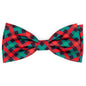 Holiday Check Dog Bow Tie – Polyester, Red/Green/Black, Sizes S, L