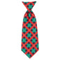 Holiday Check Dog Neck Tie – Polyester, Red/Green/Black, Sizes S, L