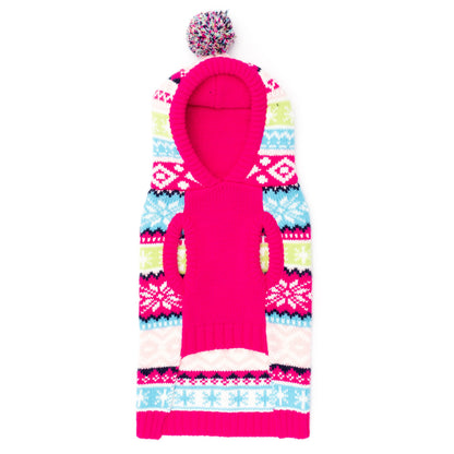 Fairisle Hoodie Dog Sweater – Acrylic, Multicolored, Blue & Pink, Sizes XXS–XXL