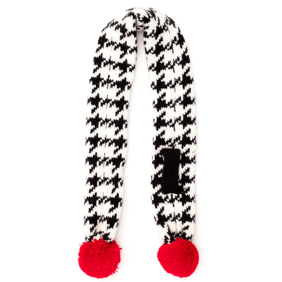 Houndstooth Sweater & Scarf Set Dog Sweater – Acrylic, Black/White/Red, Sizes XS–XXL