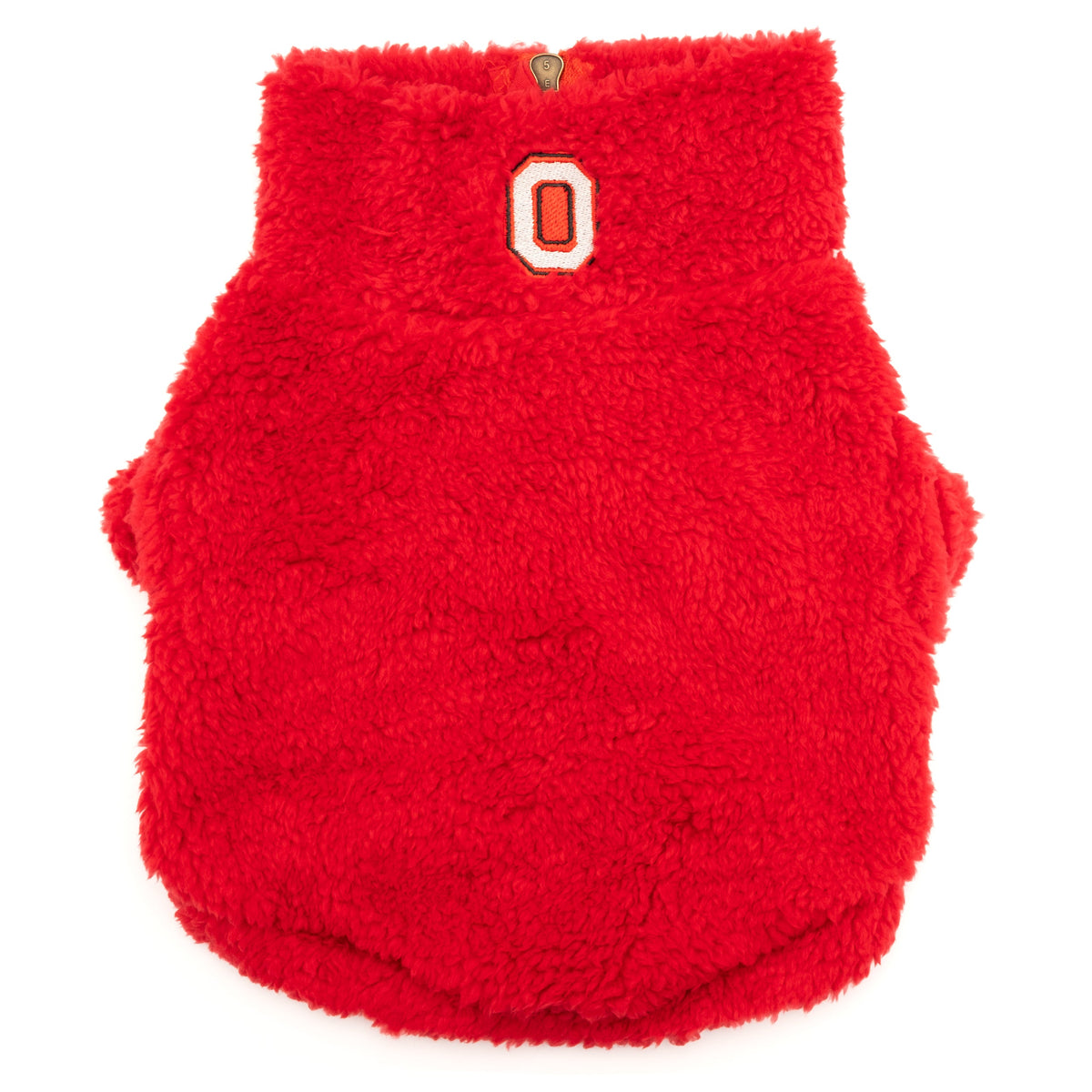 Ohio State Block O Fleece Dog Sweater – Polyester, Scarlet, Sizes XS–XXL