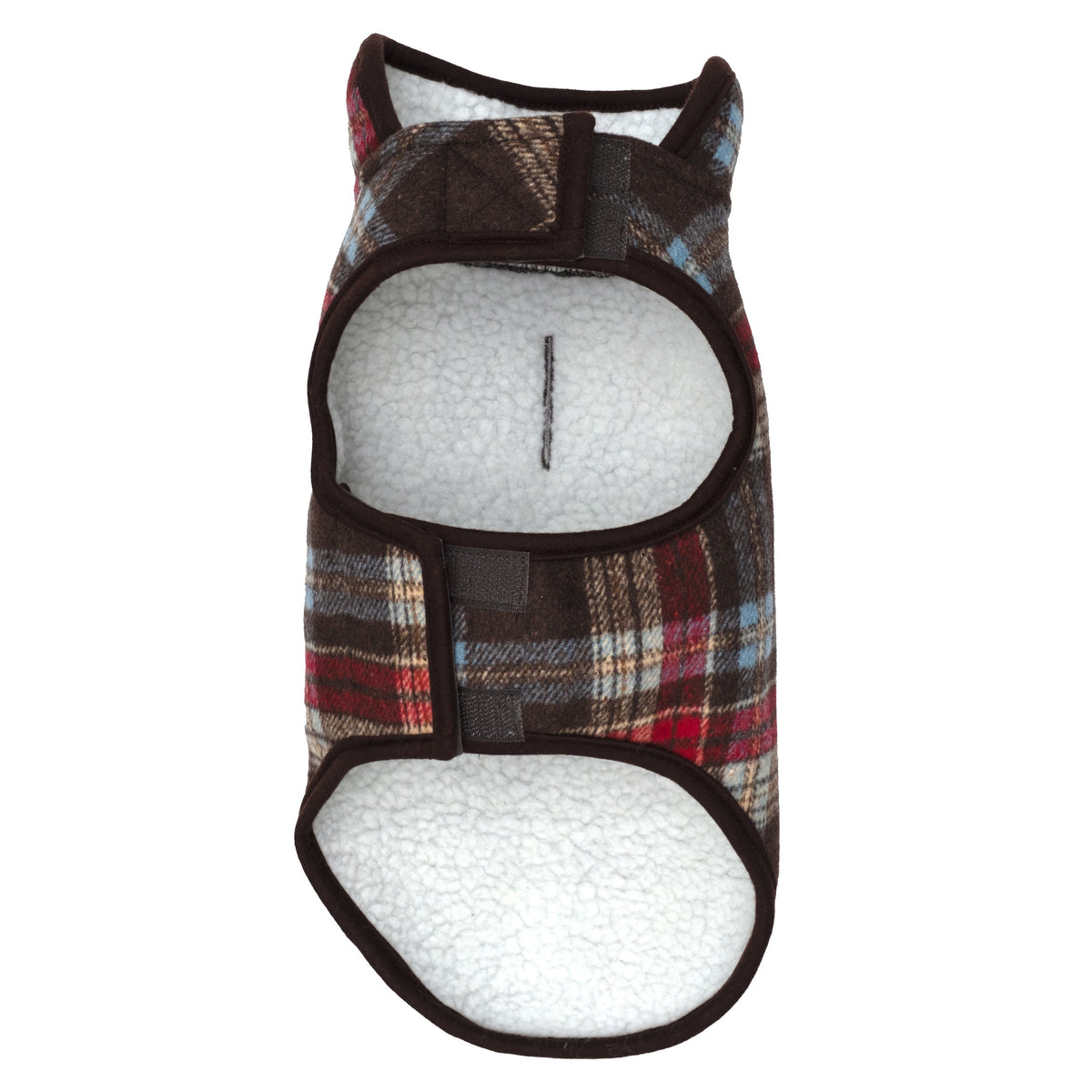 Plaid Dog Jacket, brown/red/blue plaid, product view 5