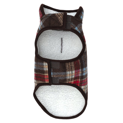 Plaid Dog Jacket, brown/red/blue plaid, product view 5