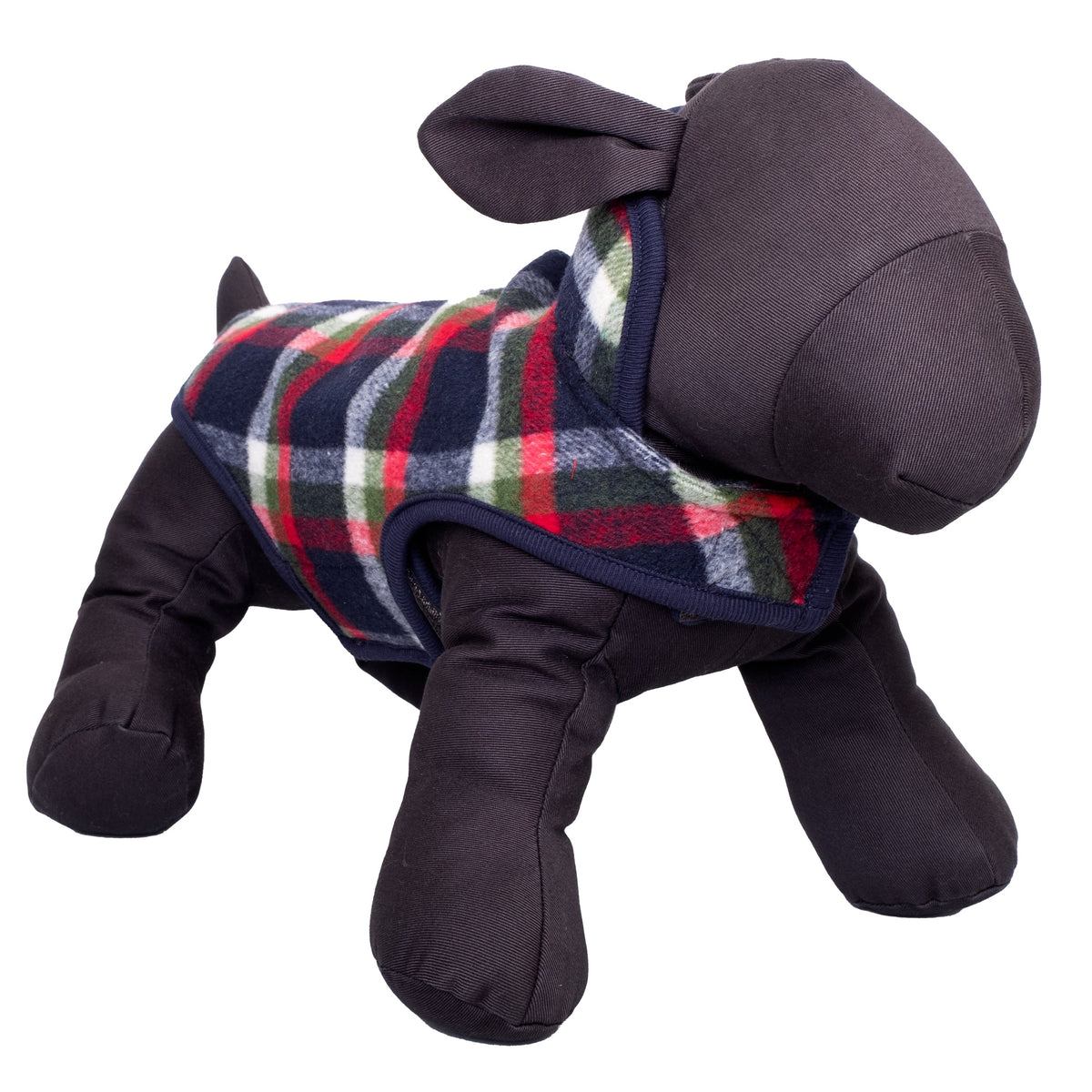 Plaid Dog Jacket, navy/red/olive plaid, product view 7
