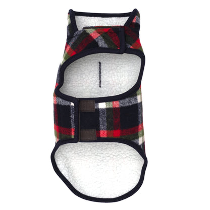 Plaid Dog Jacket, navy/red/olive plaid, product view 8
