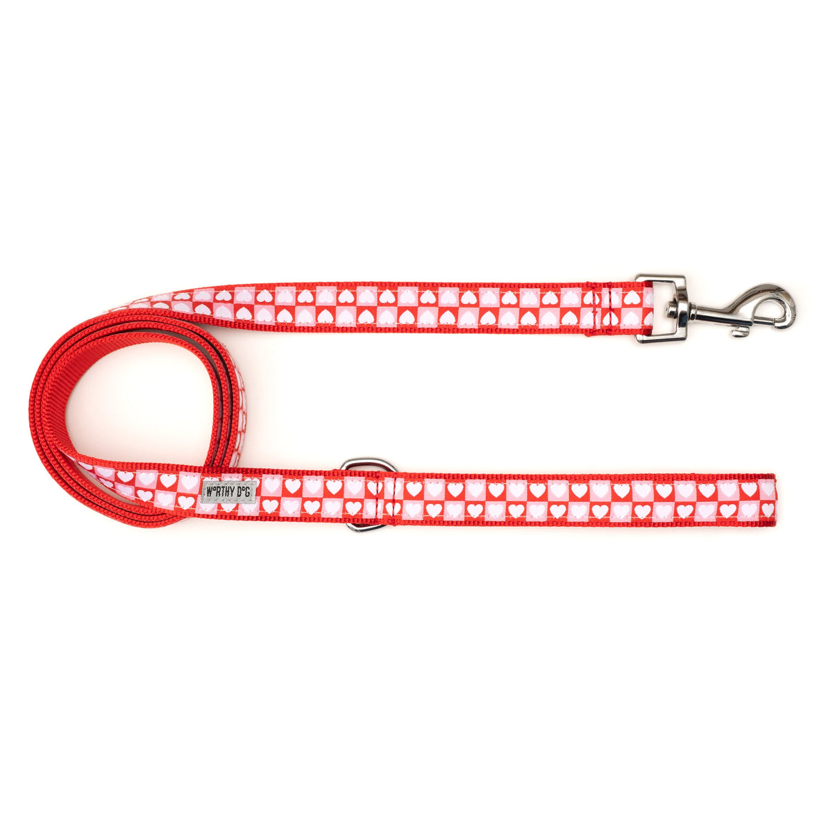 Colorblock Hearts Dog Leash – Red/Pink, Sizes S, L