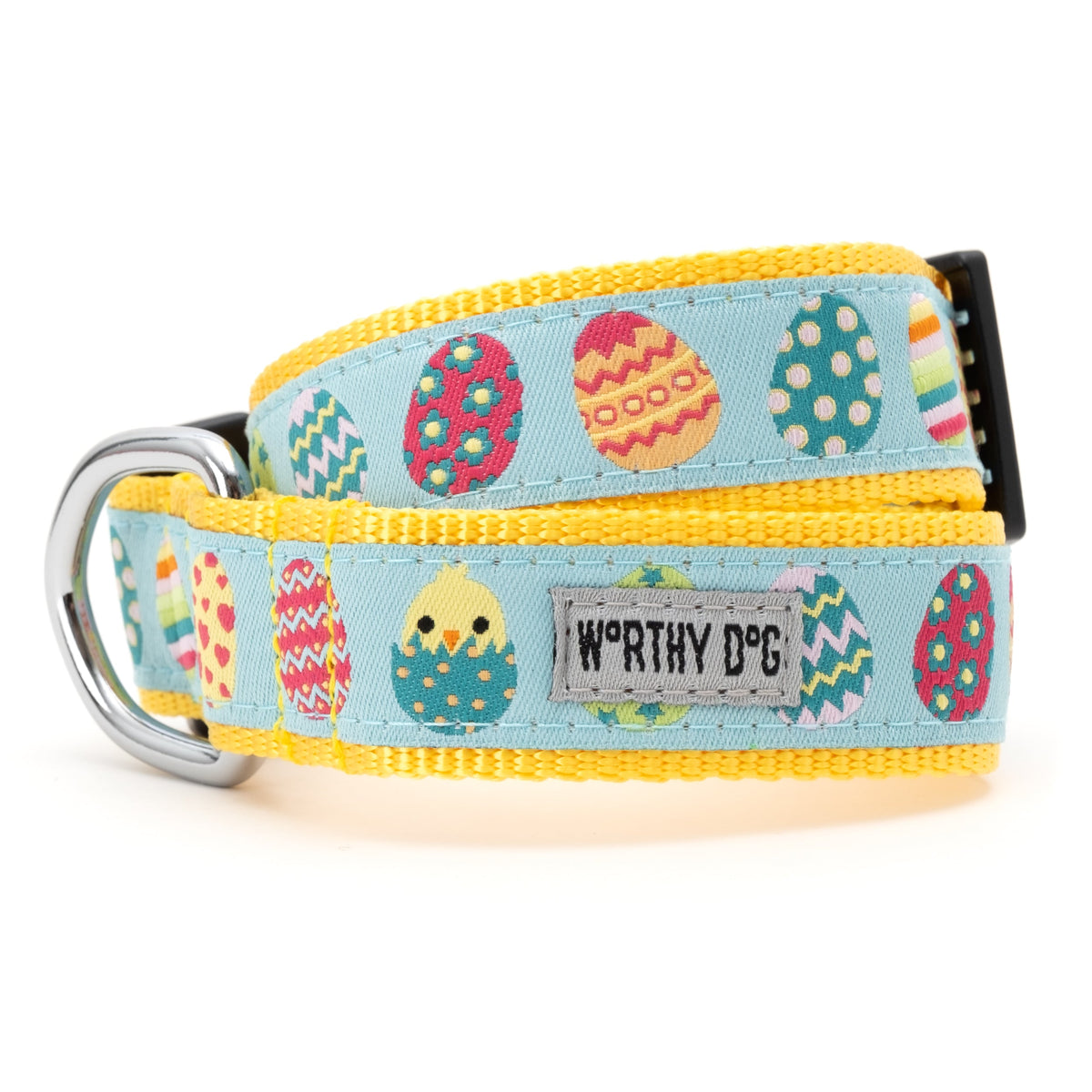 Easter Eggs Dog Collar – Blue, Sizes XS–XL