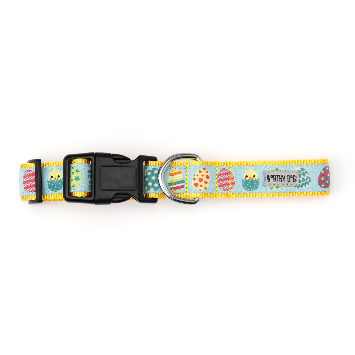 Easter Eggs Dog Collar – Blue, Sizes XS–XL