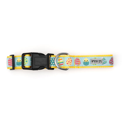 Easter Eggs Dog Collar – Blue, Sizes XS–XL