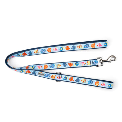 Fishy Dog Leash – Blue, Sizes S, L