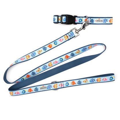 Fishy Dog Leash – Blue, Sizes S, L