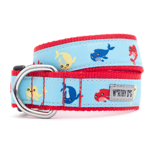 Narwhals Dog Collar – Blue, Sizes XS–XL