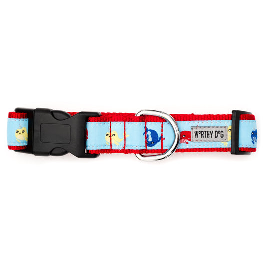 Narwhals Dog Collar – Blue, Sizes XS–XL