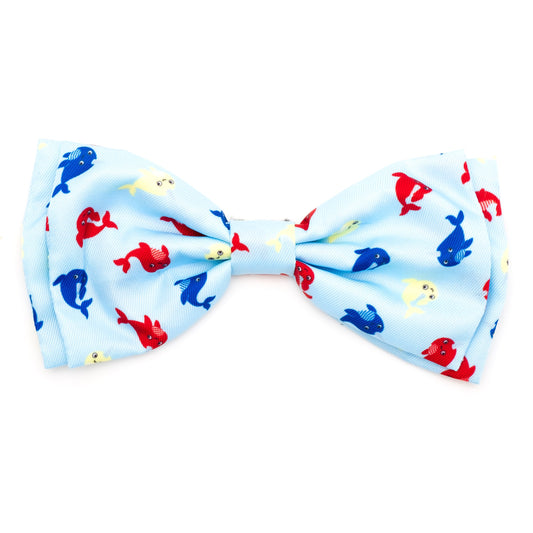 Narwhals Dog Bow Tie – Polyester, Blue, Sizes S, L