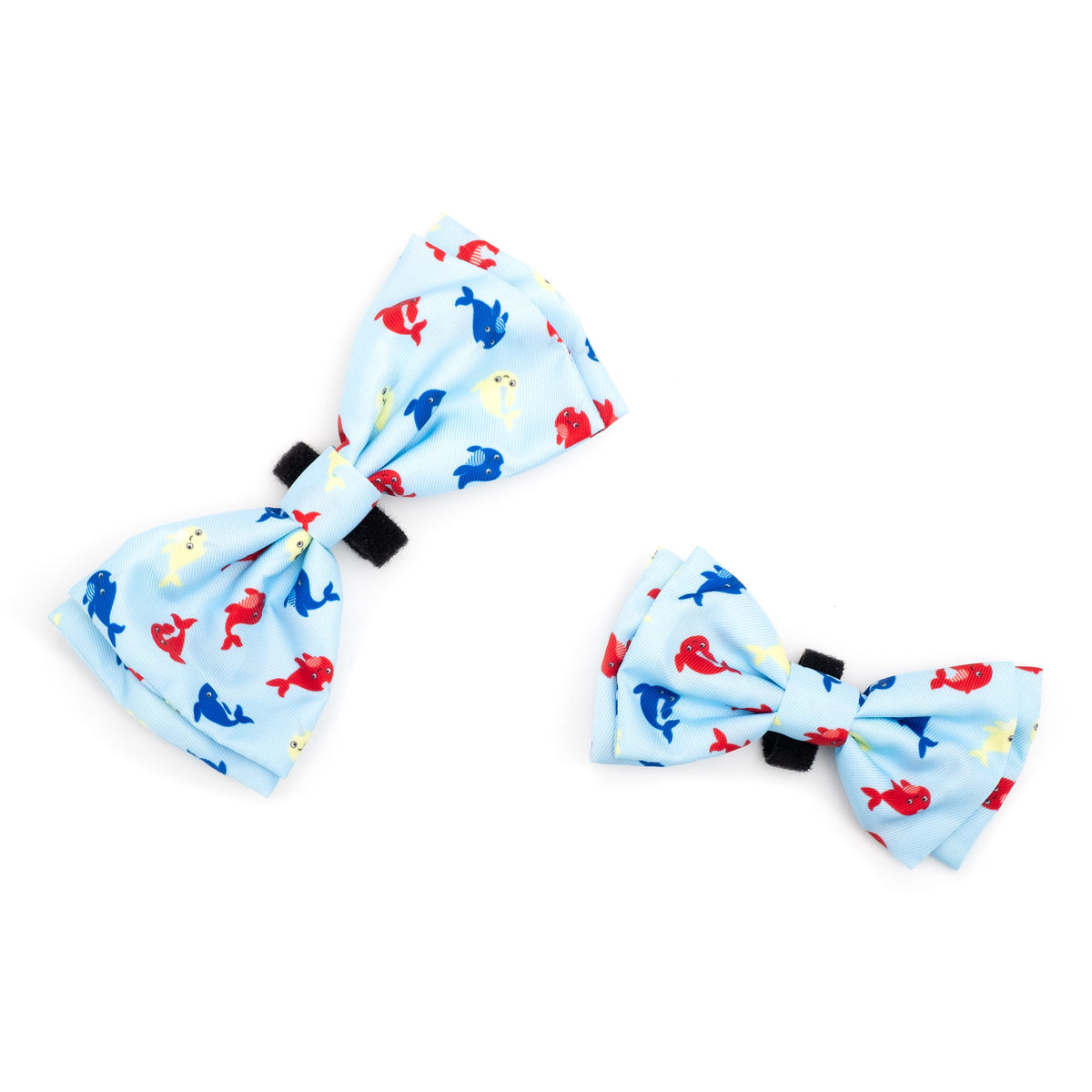 Narwhals Dog Bow Tie – Polyester, Blue, Sizes S, L