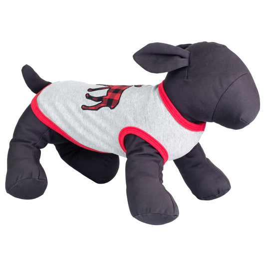 Buffalo Moose Dog Tank Top – Cotton, Gray, Sizes XS–XXL